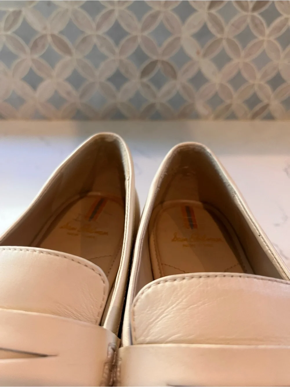 Sam Edelman Kai Cream Ivory Espadrille Penny Loafers Size 8